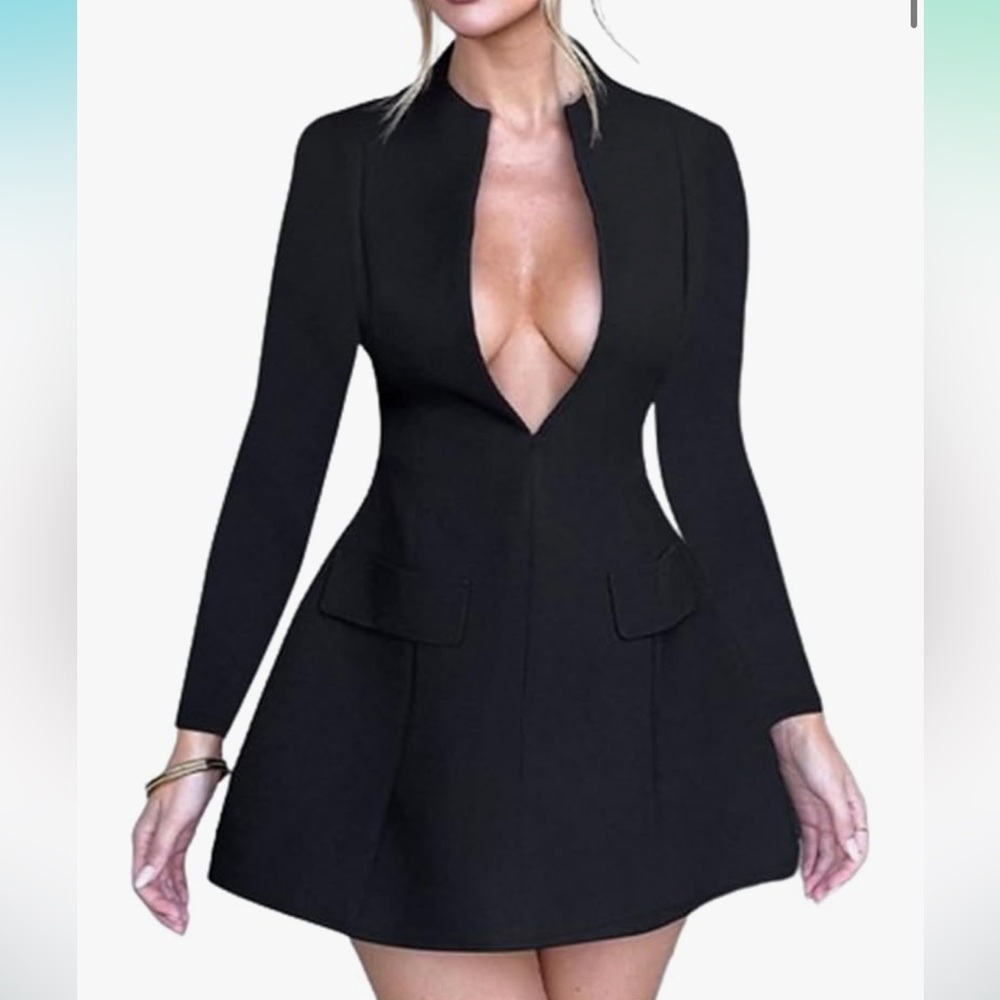 Elegant Black Long Sleeve Dress